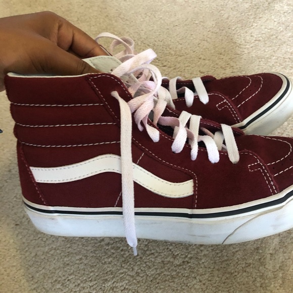 burgundy red vans